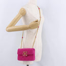 CHANEL Mini Matelasse 18 Chain Shoulder Bag tweed Pink Gold CC Auth 192078SM-27
