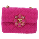 CHANEL Mini Matelasse 18 Chain Shoulder Bag tweed Pink Gold CC Auth 192078SM-13