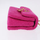CHANEL Mini Matelasse 18 Chain Shoulder Bag tweed Pink Gold CC Auth 192078SM-3