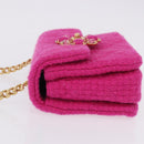 CHANEL Mini Matelasse 18 Chain Shoulder Bag tweed Pink Gold CC Auth 192078SM-4