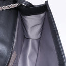 CHANEL Lipstick Chain Shoulder Bag Patent leather Black Silver CC Auth 192079V-19