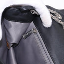 CHANEL Lipstick Chain Shoulder Bag Patent leather Black Silver CC Auth 192079V-21