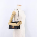 CHANEL Lipstick Chain Shoulder Bag Patent leather Black Silver CC Auth 192079V-23