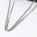 CHANEL Lipstick Chain Shoulder Bag Patent leather Black Silver CC Auth 192079V-7