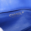 CHANEL Mini Matelasse 17 Chain Shoulder Bag Lamb Skin Blue Gold CC Auth 192080M-18