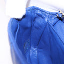 CHANEL Mini Matelasse 17 Chain Shoulder Bag Lamb Skin Blue Gold CC Auth 192080M-21