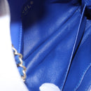 CHANEL Mini Matelasse 17 Chain Shoulder Bag Lamb Skin Blue Gold CC Auth 192080M-22