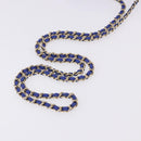 CHANEL Mini Matelasse 17 Chain Shoulder Bag Lamb Skin Blue Gold CC Auth 192080M-6