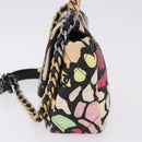 CHANEL Matelasse Chain Shoulder Bag Canvas 2way Multicolor Gold CC Auth 192081M-4