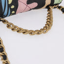 CHANEL Matelasse Chain Shoulder Bag Canvas 2way Multicolor Gold CC Auth 192081M-7