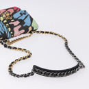 CHANEL Matelasse Chain Shoulder Bag Canvas 2way Multicolor Gold CC Auth 192081M-9