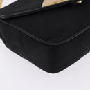 CHANEL Matelasse Chain Shoulder Bag Satin Black Gold CC Auth 192082V-10