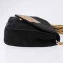 CHANEL Matelasse Chain Shoulder Bag Satin Black Gold CC Auth 192082V-4