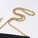 CHANEL Matelasse Chain Shoulder Bag Satin Black Gold CC Auth 192082V-8