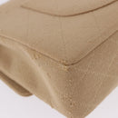 CHANEL Matelasse 25 Chain Shoulder Bag Cotton Beige Silver CC Auth 192083A-17