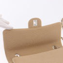 CHANEL Matelasse 25 Chain Shoulder Bag Cotton Beige Silver CC Auth 192083A-21