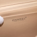 CHANEL Matelasse 25 Chain Shoulder Bag Cotton Beige Silver CC Auth 192083A-24