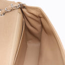 CHANEL Matelasse 25 Chain Shoulder Bag Cotton Beige Silver CC Auth 192083A-25