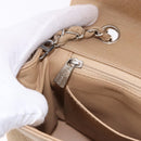 CHANEL Matelasse 25 Chain Shoulder Bag Cotton Beige Silver CC Auth 192083A-28