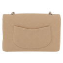 CHANEL Matelasse 25 Chain Shoulder Bag Cotton Beige Silver CC Auth 192083A-3