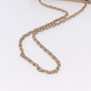 CHANEL Matelasse 25 Chain Shoulder Bag Cotton Beige Silver CC Auth 192083A-9
