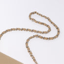 CHANEL Matelasse 25 Chain Shoulder Bag Cotton Beige Silver CC Auth 192083A-14