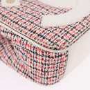 CHANEL Matelasse Chain Shoulder Bag Tweed Red Gold CC Auth 192084SAM-10