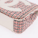 CHANEL Matelasse Chain Shoulder Bag Tweed Red Gold CC Auth 192084SAM-11