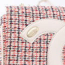 CHANEL Matelasse Chain Shoulder Bag Tweed Red Gold CC Auth 192084SAM-14