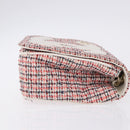 CHANEL Matelasse Chain Shoulder Bag Tweed Red Gold CC Auth 192084SAM-4