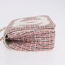 CHANEL Matelasse Chain Shoulder Bag Tweed Red Gold CC Auth 192084SAM-5