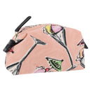 CHANEL Pouch Canvas Pink Gold CC Auth 192100A-1