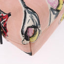 CHANEL Pouch Canvas Pink Gold CC Auth 192100A-15