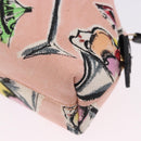 CHANEL Pouch Canvas Pink Gold CC Auth 192100A-16