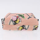 CHANEL Pouch Canvas Pink Gold CC Auth 192100A-6