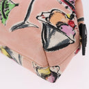 CHANEL Pouch Canvas Pink Gold CC Auth 192100A-14