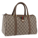 GUCCI GG Supreme Web Sherry Line Hand Bag PVC Beige Gold 69 02 007 Auth 192102-1