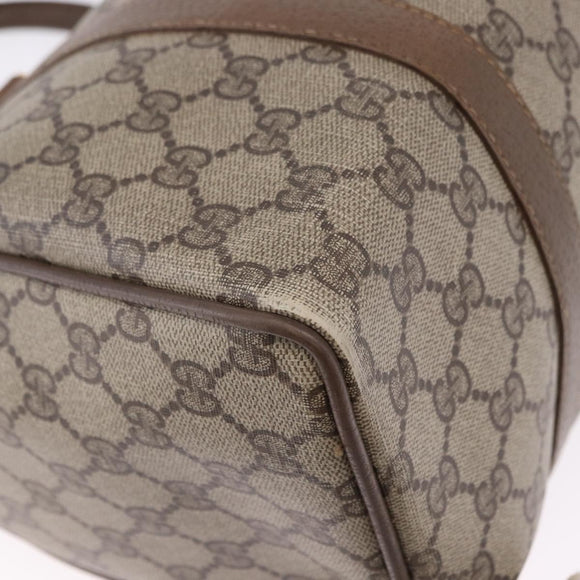 GUCCI GG Supreme Web Sherry Line Hand Bag PVC Beige Gold 69 02 007 Auth 192102