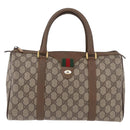 GUCCI GG Supreme Web Sherry Line Hand Bag PVC Beige Gold 69 02 007 Auth 192102-2