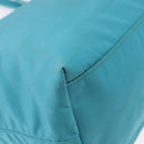 PRADA Tote Bag Nylon Turquoise Blue Gold Auth 192104A-15