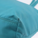 PRADA Tote Bag Nylon Turquoise Blue Gold Auth 192104A-16