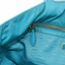 PRADA Tote Bag Nylon Turquoise Blue Gold Auth 192104A-21