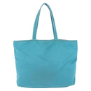 PRADA Tote Bag Nylon Turquoise Blue Gold Auth 192104A-2