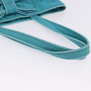 PRADA Tote Bag Nylon Turquoise Blue Gold Auth 192104A-7