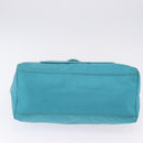 PRADA Tote Bag Nylon Turquoise Blue Gold Auth 192104A-5
