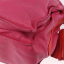 LOEWE Flamenco Shoulder Bag Leather Pink Silver Auth 192107A-9