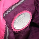 LOEWE Flamenco Shoulder Bag Leather Pink Silver Auth 192107A-21