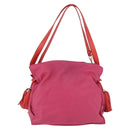 LOEWE Flamenco Shoulder Bag Leather Pink Silver Auth 192107A-13
