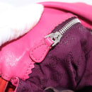 LOEWE Flamenco Shoulder Bag Leather Pink Silver Auth 192107A-26