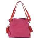 LOEWE Flamenco Shoulder Bag Leather Pink Silver Auth 192107A-2